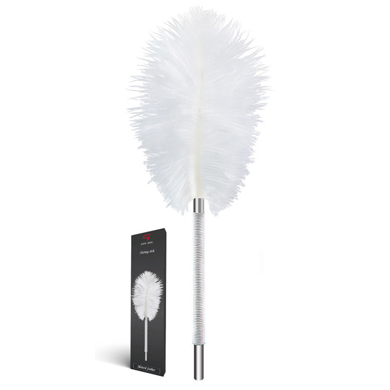 Image of Erotic feather tease stick ostrich feather shoot flirt feather brush sm supplies foreplay toys sex toys adult sex